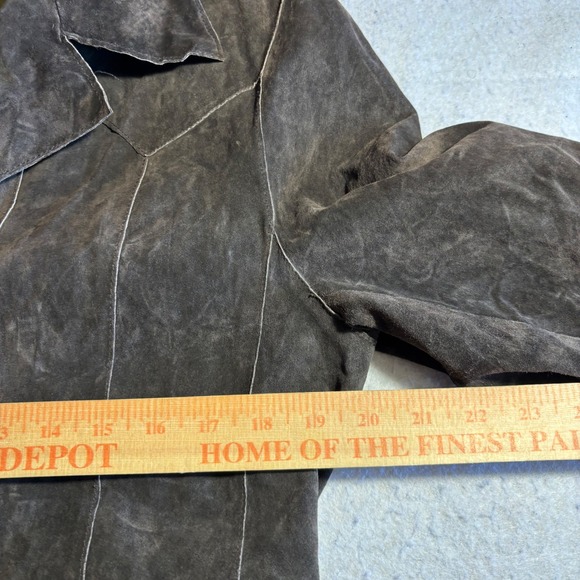 Maxima Wilsons The Leather Experts Womens Brown Suede Blazer Jacket Size L - Picture 4 of 10